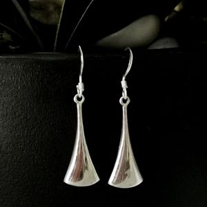 Tapered Modernist Sterling silver dangle drop earrings 🆕